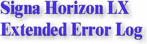 Signa Horizon LX Extended Error Log